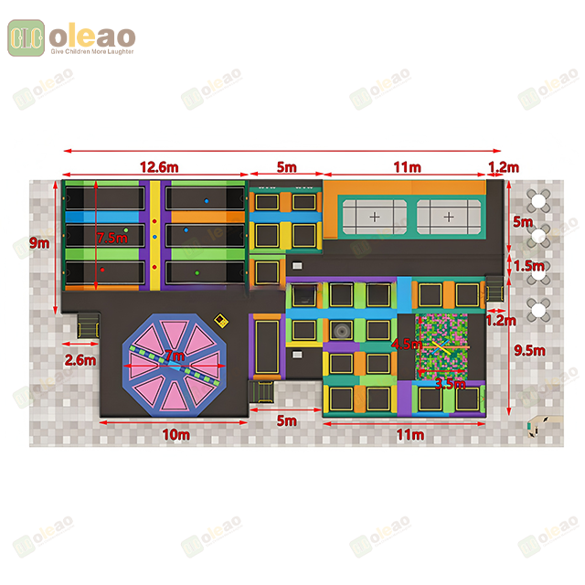 Indoor Trampoline Park with Ninja Course and Adventure Play Zone