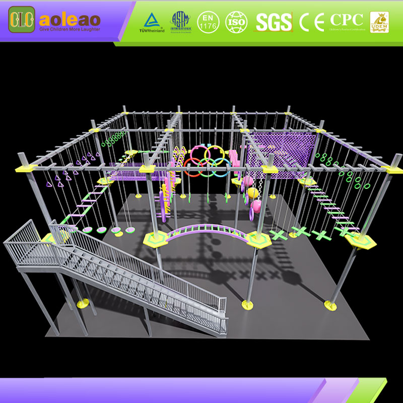 Indoor Aerial Challenge Course-Multi-Difficulty Levels-Family Play Venue-Fun Physical Training | Aoleao