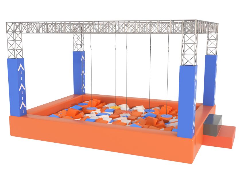 Large Trampoline Ninja Course Park