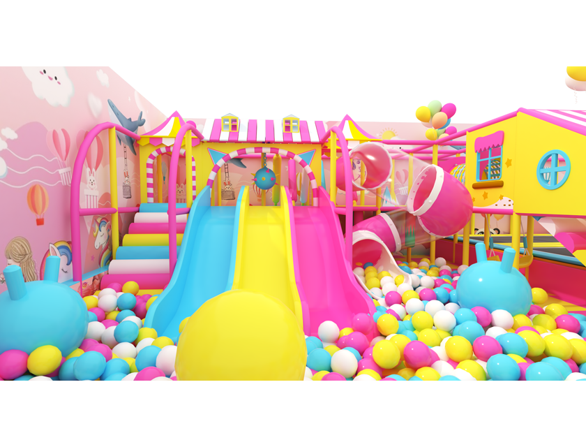 Trampoline, Volcano Slide, Ocean Ball Park, Amusement Park