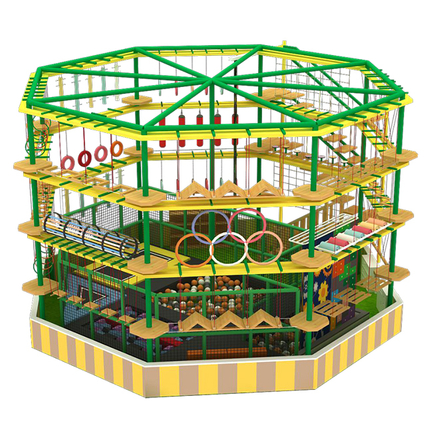 Indoor playground multi-obstacle climbing ninja training