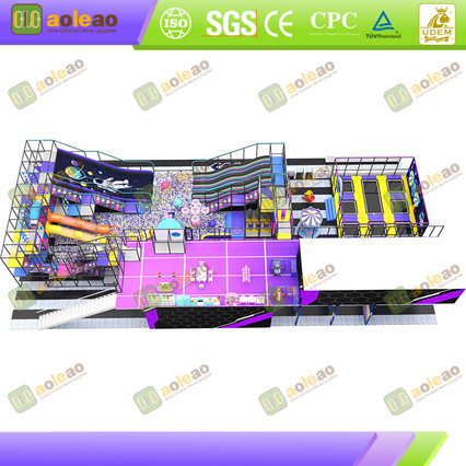 Combination Frame Playground Castle - Slide, Trampoline & Climbing Area - Comprehensive Indoor Playgrounds - One-Stop Play Needs Satisfaction