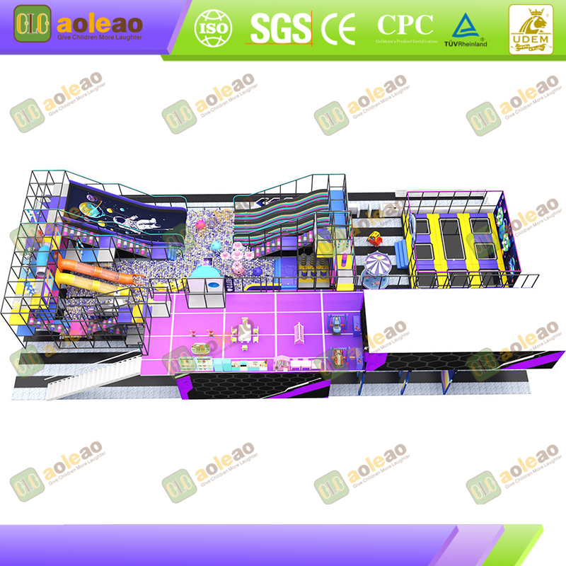 Combination Frame Playground Castle - Slide, Trampoline & Climbing Area - Comprehensive Indoor Playgrounds - One-Stop Play Needs Satisfaction