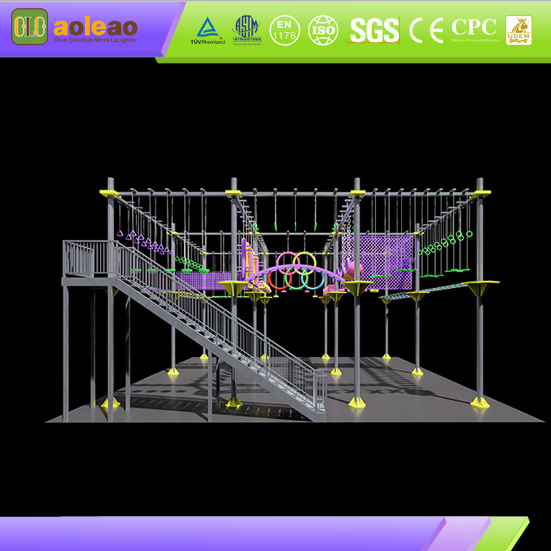 Indoor Aerial Challenge Course-Multi-Difficulty Levels-Family Play Venue-Fun Physical Training | Aoleao