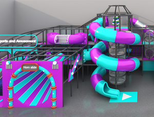 Trampoline, Volcano Slide, Ocean Ball Park, Amusement Park
