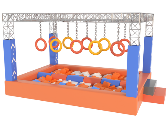Large Trampoline Ninja Course Park