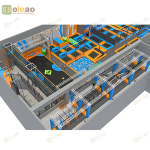 Commercial Adventure Trampoline Park with Dodgeball and Climbing Zone