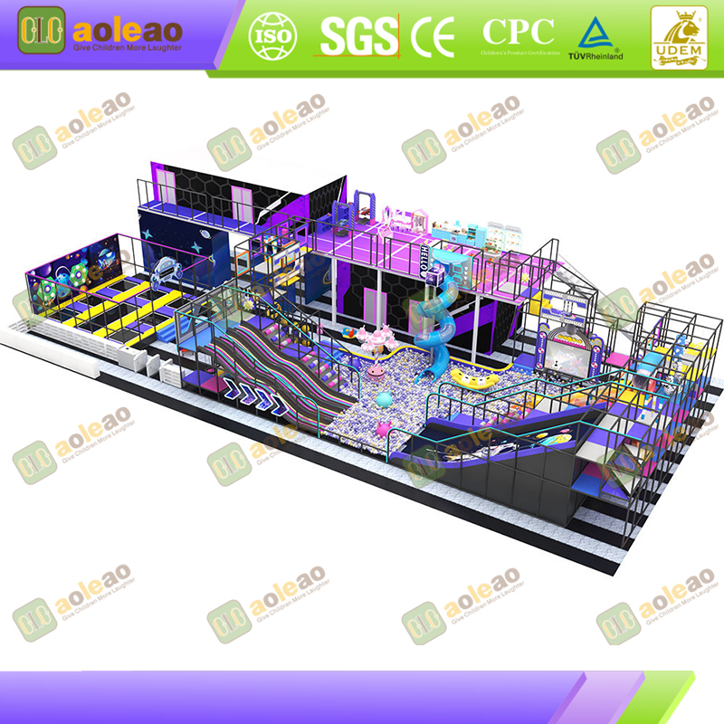 Combination Frame Playground Castle - Slide, Trampoline & Climbing Area - Comprehensive Indoor Playgrounds - One-Stop Play Needs Satisfaction