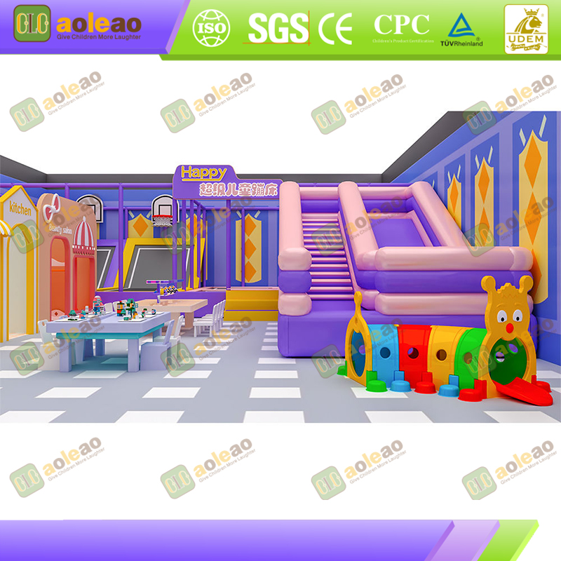 Reinforced Frame Playground Castle - Double Beam Support & Thickened Pipes - High-Traffic Malls/Playgrounds - Stable & Anti-Shaking