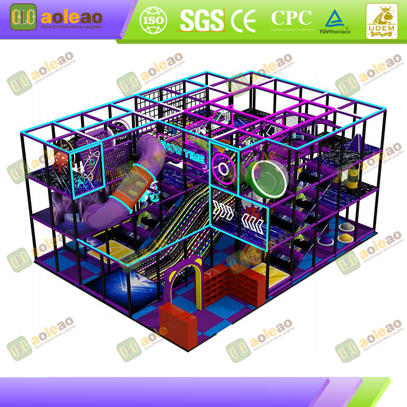 Two-Layer Frame Playground Castle - High-Altitude Slide & Climbing Net - Large Indoor Playgrounds - High Space Utilization & Rich Gameplay