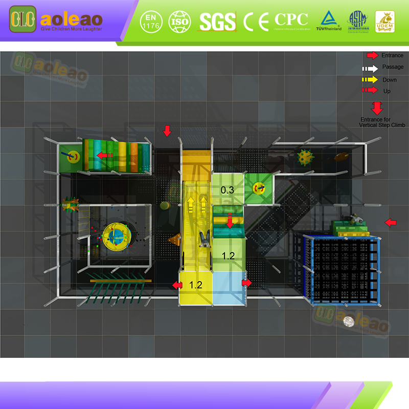 Naughty Castle Frame, mitmetasandiline v&auml;ljakutse, Mall Parent-Child Park, ohutu ja lihtne kasutamine