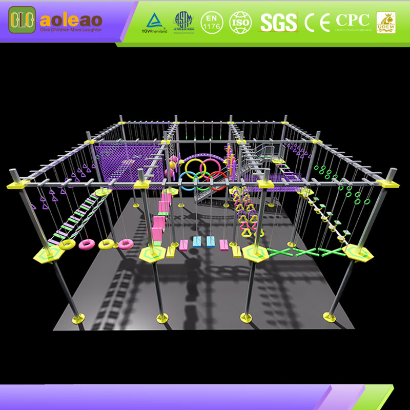 Indoor Aerial Challenge Course-Multi-Difficulty Levels-Family Play Venue-Fun Physical Training | Aoleao