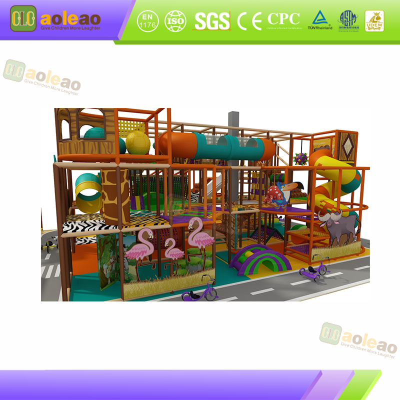 Small Indoor Playground Slide Maze Castle, Mall Atrium, Kids Check-in Spot