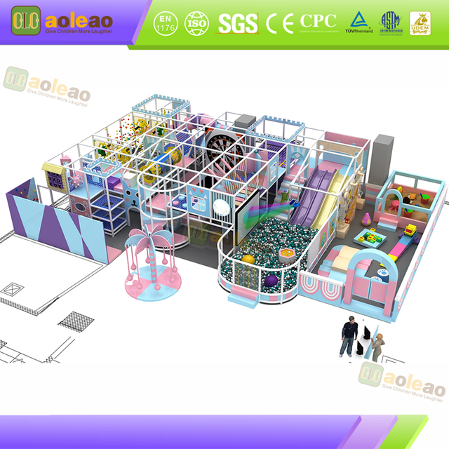 Small Indoor Playground Challenge Slide Maze, Parent-Child Center, Good Experience