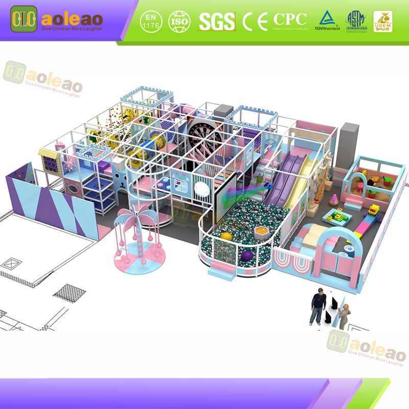 Small Indoor Playground Challenge Slide Maze, Parent-Child Center, Good Experience