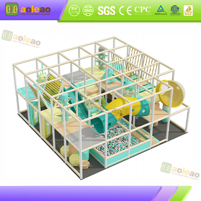 Small Indoor Playground Slide Maze Adventure, Kindergarten, Safe Protection