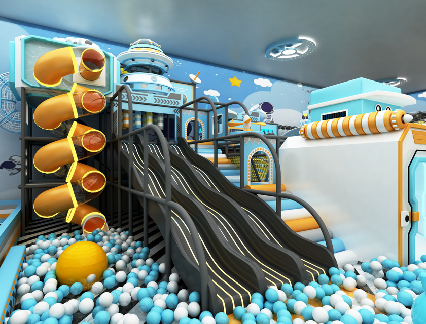 Multi Functional Trampoline Slide Amusement Park