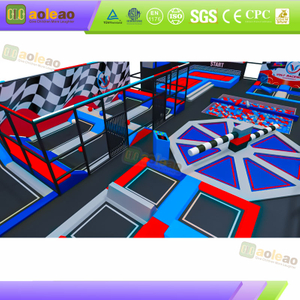 Aerial view of indoor trampoline and adventure playground