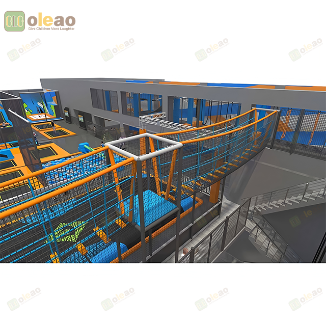 Commercial Adventure Trampoline Park with Dodgeball and Climbing Zone