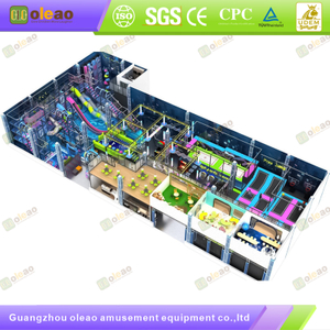 Multi-Layer Maze Playground Castle with High Slide & Suspension Bridge - Large Indoor Playgrounds - High Space Utilization & Wear-Resistant