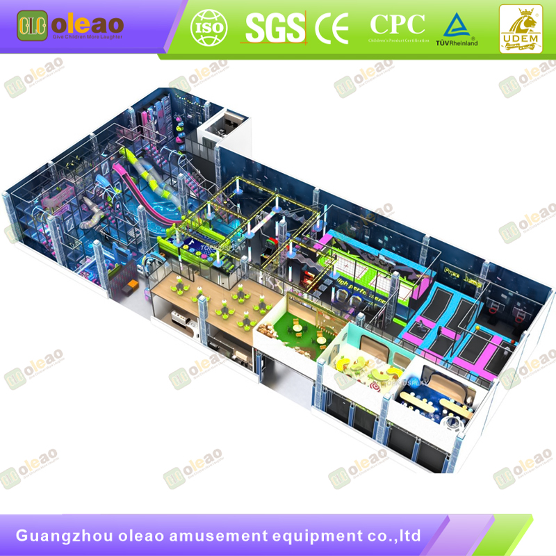 Multi-Layer Maze Playground Castle with High Slide & Suspension Bridge - Large Indoor Playgrounds - High Space Utilization & Wear-Resistant