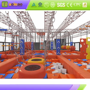 orange ninja course with foam pits