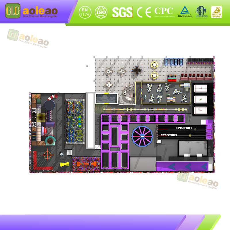 Trampoline Climbing Linkage Fun Climbing Design Trampoline Comprehensive Amusement Area Exercise Physical Fitness Increase Plays