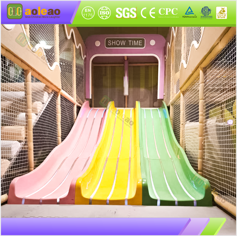 Small Playground Multi-Function Slide Maze, Trampoline Park Kids Zone, One-Stop Fun