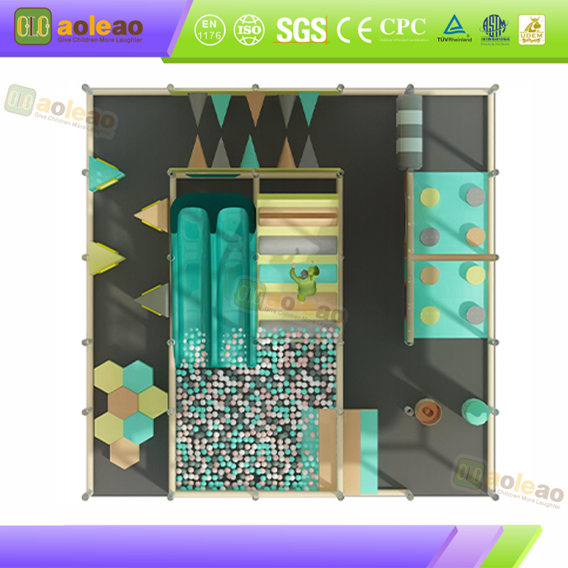 Small Indoor Playground Slide Maze Adventure, Kindergarten, Safe Protection