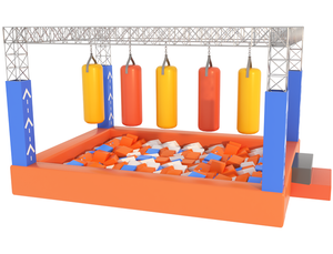 Large Trampoline Ninja Course Park