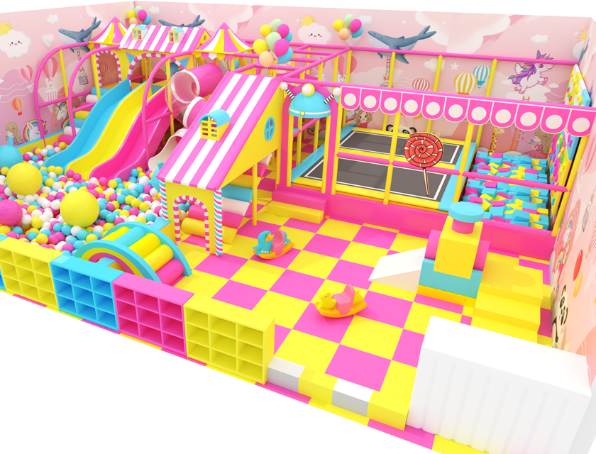 Trampoline, Volcano Slide, Ocean Ball Park, Amusement Park