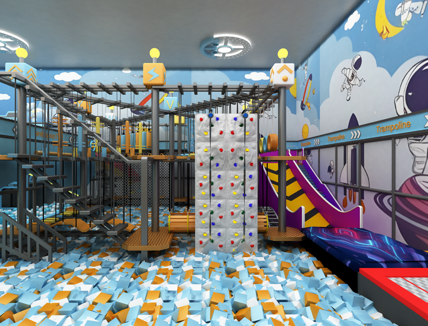 Multi Functional Trampoline Slide Amusement Park