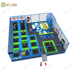 Indoor Trampoline Park with Safety Net and Toddler Play Area