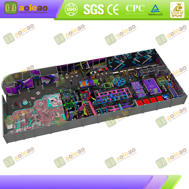 Trampoline Park – Muscle-Toning Playground – Kids Adventure Park with Climbing Walls