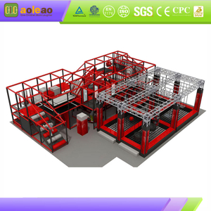 red indoor obstacle course equipment overview