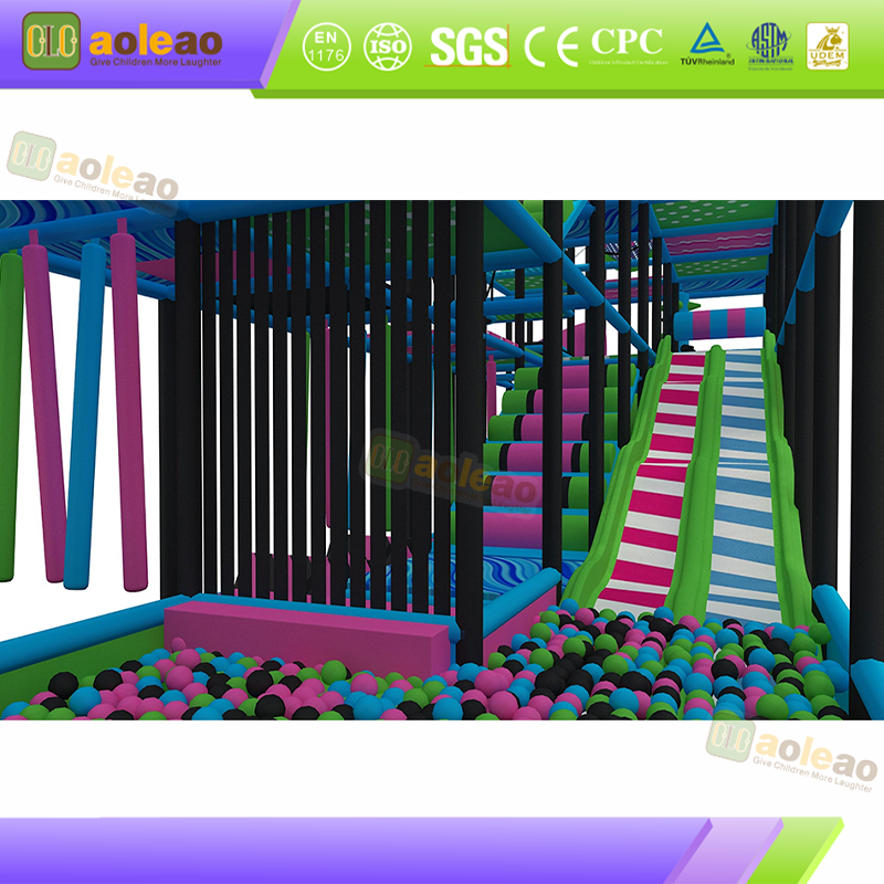 Small Playground Slide Maze Park, Indoor Playground, Durable & Easy Maintenance