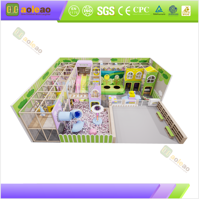 Small Playground Multi-Function Slide Maze, Trampoline Park Kids Zone, One-Stop Fun