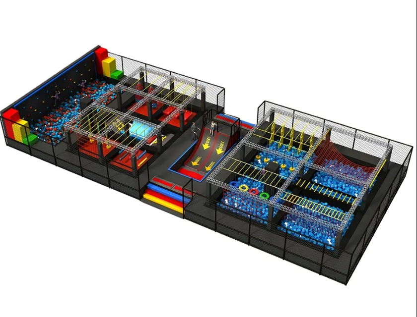 Enduring Course Equipment with Trampoline