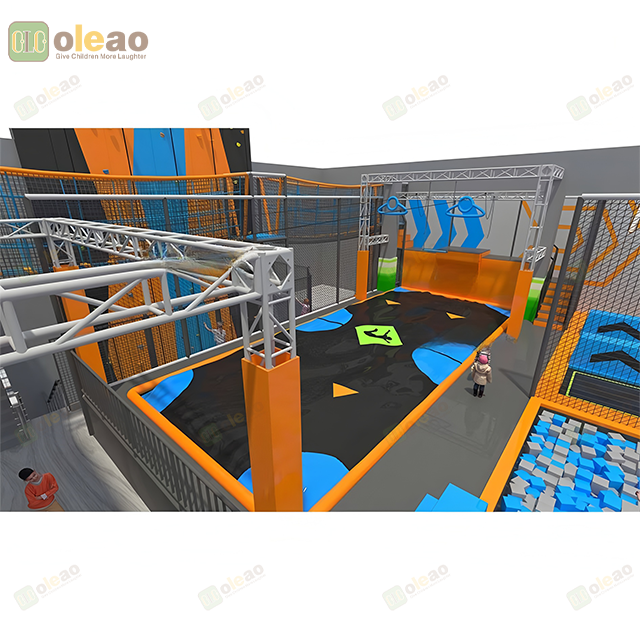 Commercial Adventure Trampoline Park with Dodgeball and Climbing Zone