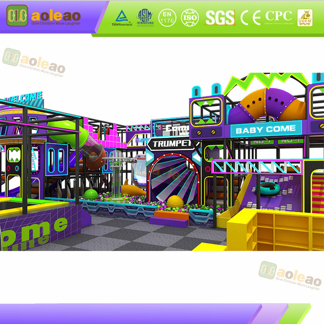 indoor play centre with ball pit and slide entrance
