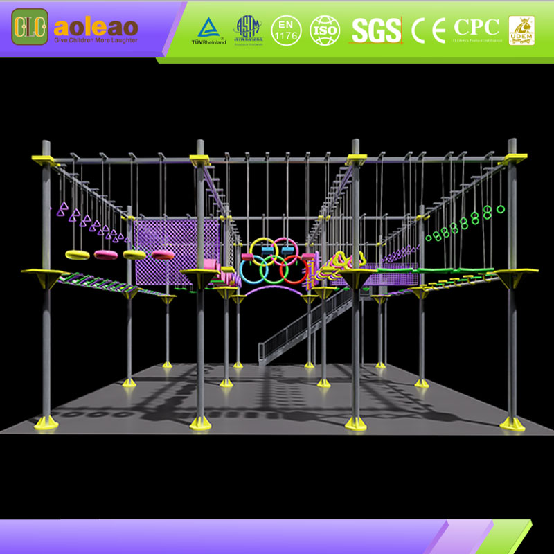 Indoor Aerial Challenge Course-Multi-Difficulty Levels-Family Play Venue-Fun Physical Training | Aoleao
