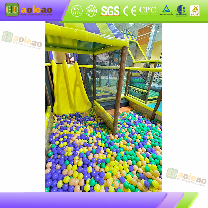 Small Indoor Playground Slide Maze Castle, Mall Atrium, Kids Check-in Spot