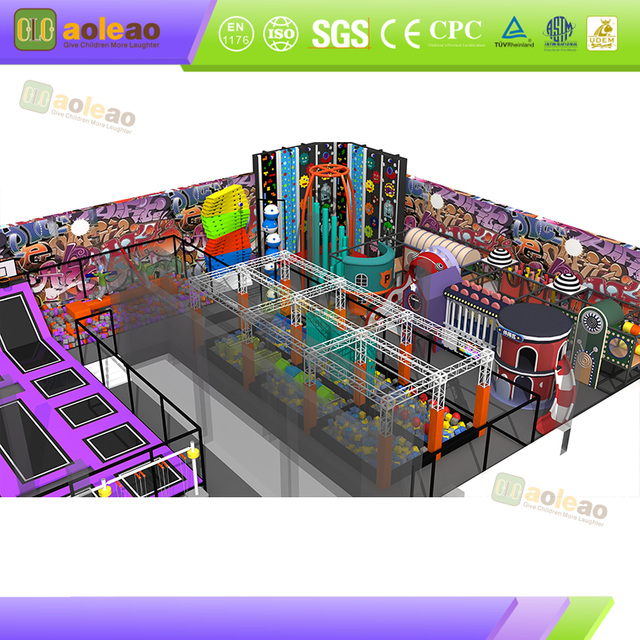 graffiti trampoline park climbing zone