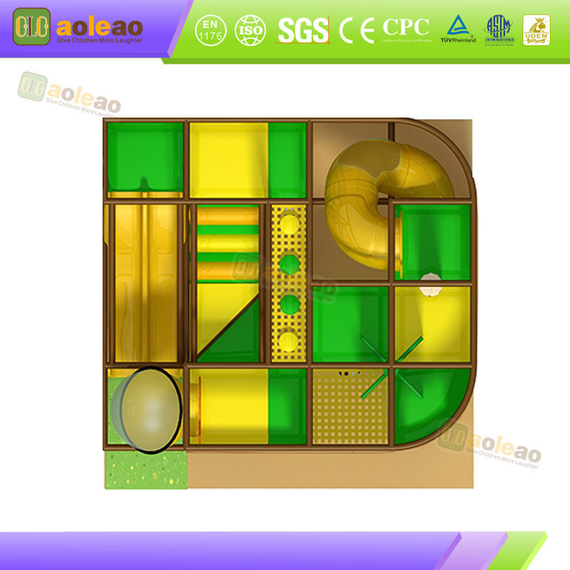 Small Indoor Playground Slide Maze Combo, Mall Kids Zone, Safe & Durable