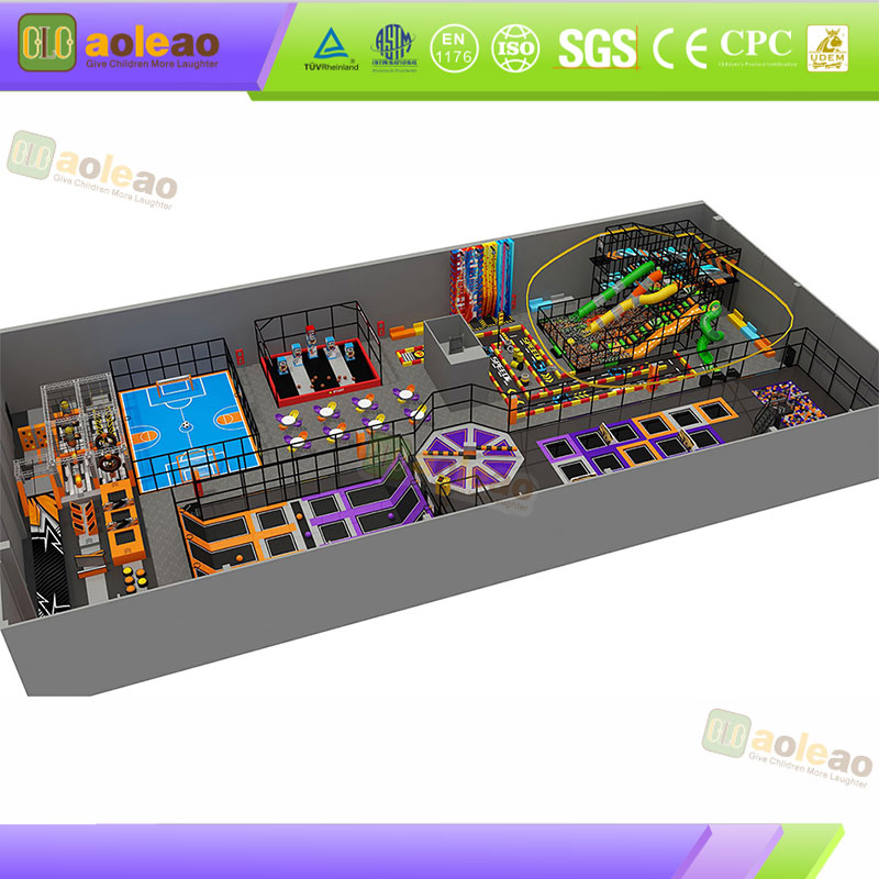 Indoor Trampoline Equipment- Multi-functional Combined Design- Amusement Park Use- Eco-friendly Material | Aoleao