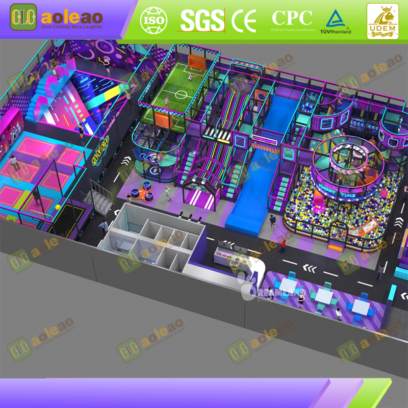 Custom Football Naughty Castle - Trampoline Football Obstacle Course + Brand Logo Implant - For Chain Parent-Child Parks - Enhances Brand Recognition