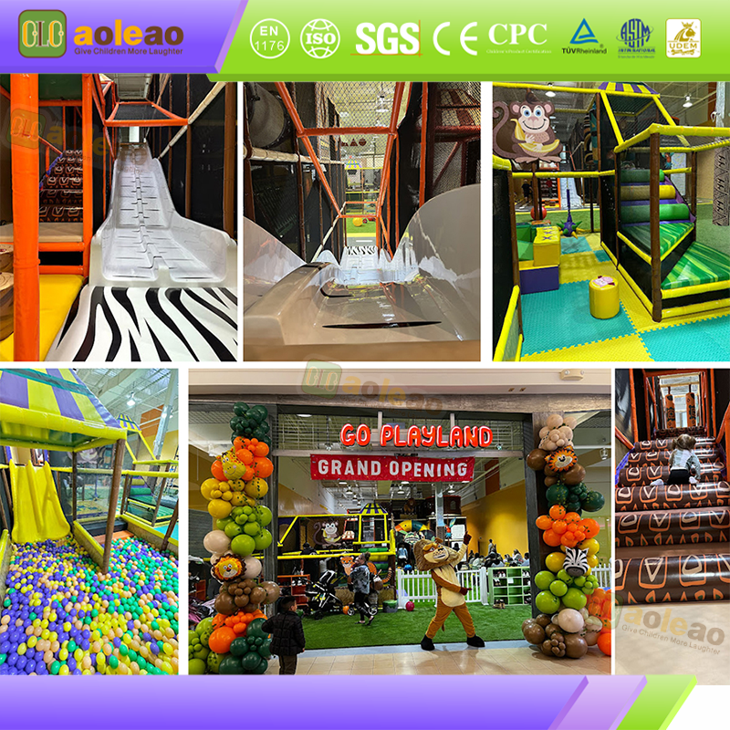 Small Indoor Playground Slide Maze Castle, Mall Atrium, Kids Check-in Spot
