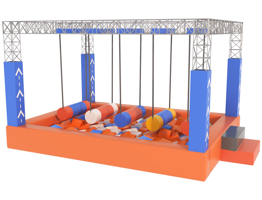 Large Trampoline Ninja Course Park