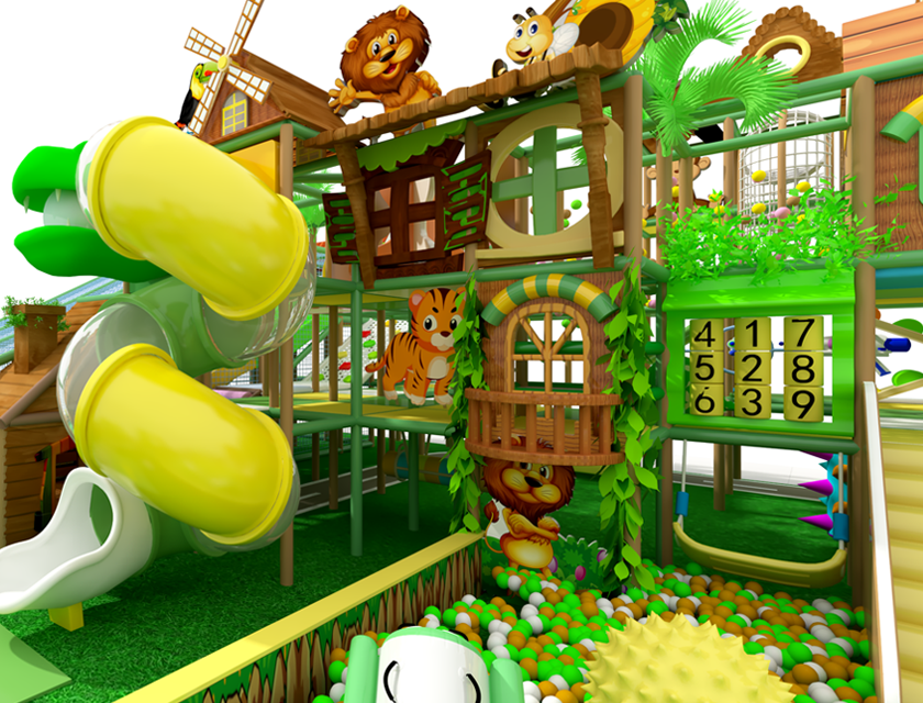 Volcano Slide Jungle Theme Ocean Ball Park Amusement Park