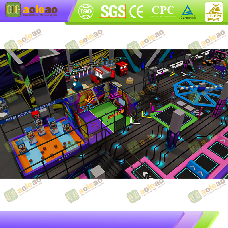 Trampoline Park – Muscle-Toning Playground – Kids Adventure Park with Climbing Walls